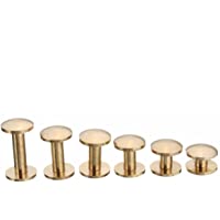 Tornillo - TOOGOO(R)10x Perno del boton macizo de laton de arco Clavos de Tornillo Tornillo de vuelta Cinturon de cuero…